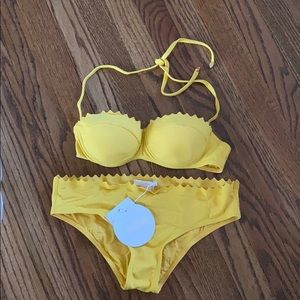 Chloe yellow scallop bathing suit